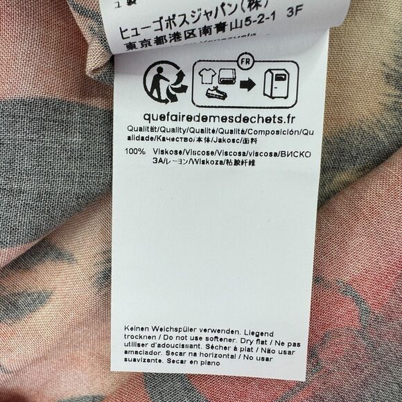 Hugo Boss Mens Ellino Relaxed Fit Sunset Short Sleeve Button Down Shirt Red S - Picture 4 of 4